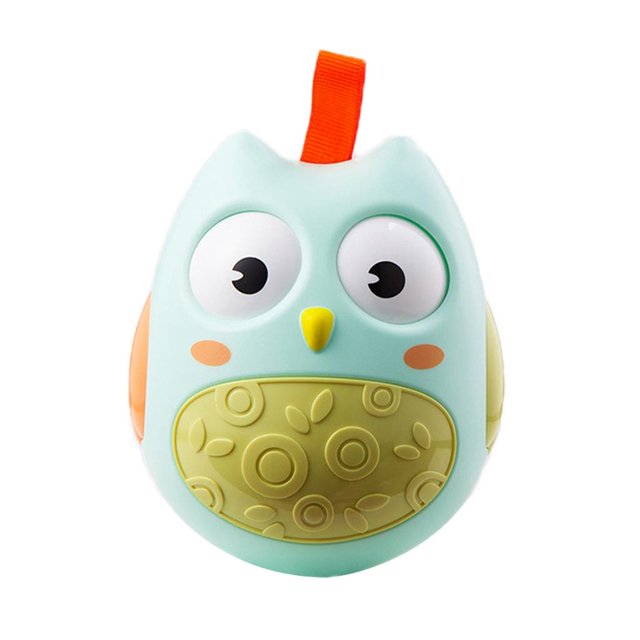 Animal Tumbler Baby Sonajeros Juguetes para Forma de Rolling Eyes Juguetes con campana Verde perfke Juguete Roly-Poly Sonajero