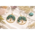thumbnail image 4 of AeraVida Handmade Minimalist Tree of Life Faith Symbol in Brass Dangle Earrings, 40x60mm, 4 of 7