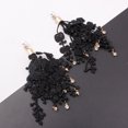 thumbnail image 4 of Ayyufe Bridal Wedding Lace Tassel Rhinestone Long Dangle Pearl Stud Earrings, 4 of 7