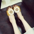 thumbnail image 4 of Anuirheih Slip on Sandals Women,Women Flock Beach Breathable Flowers Sandals Home Slipper Flip-Flops Flat Shoes(Yellow), 4 of 6