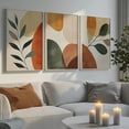 thumbnail image 3 of Set of 3 Boho Botanical Geometry Abstract Wall Art - Frameless Canvas Posters with Earth Tones Abstract Shapes, Modern Home Decor for Apartment, Bedroom, Living Room - Minimalist Geometric Design in, 3 of 4