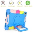 thumbnail image 2 of Kids Durable Handle Case for iPad Air 5th/4th Gen 10.9 inch, Silicone PC Heavy Duty Protection [360 Rotating Ring Stand/Adjustable Shoulder Strap] Tablet Case Cover for iPad Air 5th/4th,Blue/Colorful, 2 of 8