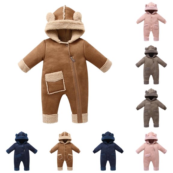 AWZXDE Girls knit rompers Suede Lined Long Sleeve Toddlers romper winter Button Up Toddlers girl fall clothes Casual Cold Weather Outfits Purple - 12-18 Months
