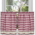 thumbnail image 3 of Woven Trends Farmhouse Curtains Kitchen Décor, Buffalo Plaid Valance, Classic Country Plaid Gingham Checkered Design, Farmhouse Décor, Window Curtain Treatments (Burgundy, 58" W x 14" H Valance), 3 of 7