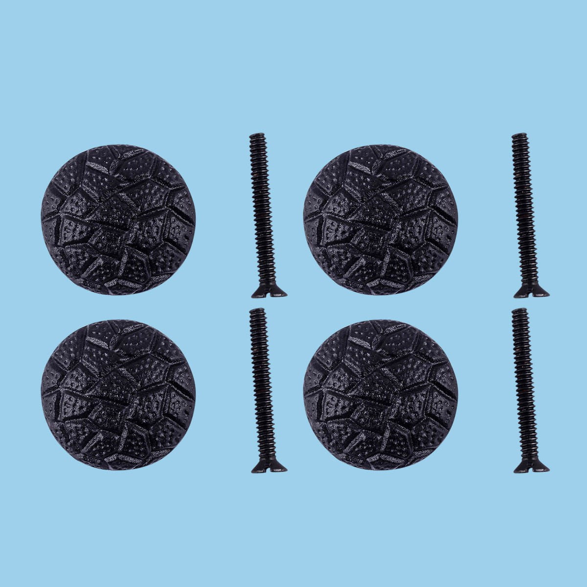 Iron Kitchen Cabinet Knob Black Round Cobble Stone style Kitchen Cabinet Hardware Pack of 4|Renovators Supply