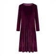 thumbnail image 3 of Plus Size Velvet Dress for Women Long Sleeve Wedding Guest Midi Dress Elegant Cocktail Evening Party Dresses, 3 of 5