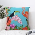thumbnail image 6 of Rateoe Tropical Jungle Flamingo Pattern Throw Pillow Cover Premium Pillow Stuffer Sham Square for Decorative Cushion Bed Couch Sofa(Pillow insert not included), 6 of 8