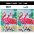thumbnail image 3 of Seasonal Accents Flamingo House Flags 28 x 40 Double Sided Burlap Watercolor Two Flamingos on the Beach Yard Flags Spring Summer Farmhouse Seasonal Outdoor Flag, 3 of 5