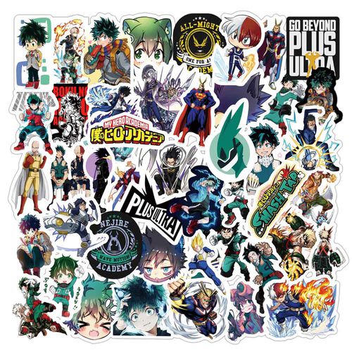 shiyao 50pcs pack my hero academia anime sticker skateboard waterproof trolley case laptop skateboard stickers toys gifts for kids walmart com