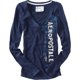 thumbnail image 1 of Aeropostale playera gráfica de manga larga bordada para mujer, azul, extra pequeña, 1 of 1