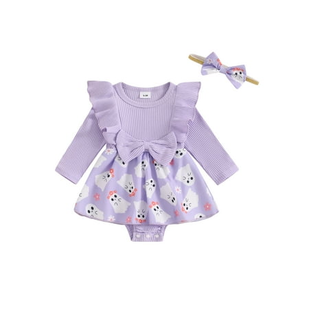 

Calsunbaby Baby Girls Rompers Halloween Clothes Bodysuits with Headband