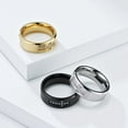 thumbnail image 4 of PAMTIER Unisex Stainless Steel 8mm Creative Simple Cross Ring with Crystal AAA Zirconia Inlay Wedding Band Comfort Fit Black Size 7, 4 of 5