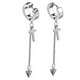 thumbnail image 4 of Pendientes de acero de titanio para hombre, con clip para la oreja, sin agujeros, sin perforaciones, para mujer, modernos, estilo hip hop, con borlas y cadena larga, 4 of 5