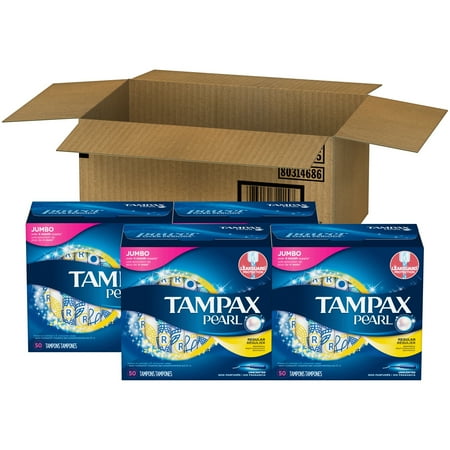 Tampax Pearl Regular Plastic Tampons, Unscented (Choose Count)
