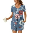 thumbnail image 1 of Qiopertar Liquidation à Moins de 5$ Blouse Décontractée à Col Rond Imprimé Manches Courtes Mode Pantalon Ensemble Pyjama Grandes Économies de Vacances!, 1 of 6