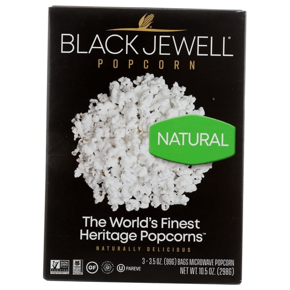 (Case of 6 ) Black Jewell Microwave Popcorn - Natural - 10.5 oz.
