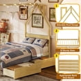 thumbnail image 6 of Bellemave Twin Size Montessori Bed with Storage Drawers, Wooden House Bed with Headboard, Twin Platform Bed Frame with Roof for Kids, No Box Spring Needed, Natural, 6 of 10