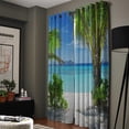 thumbnail image 3 of Sunny Island Beach Scenery Window Treatments Curtains Valance Bathroom Outdoor Decor Kids Curtain Panels With, 3 of 5