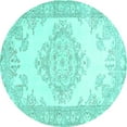 thumbnail image 1 of Ahgly Company Indoor Round Abstract Turquoise Blue Contemporary Area Rugs, 5' Round, 1 of 4