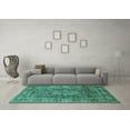 thumbnail image 3 of Ahgly Company Indoor Rectangle Medallion Turquoise Blue Traditional Area Rugs, 2' x 5', 3 of 4