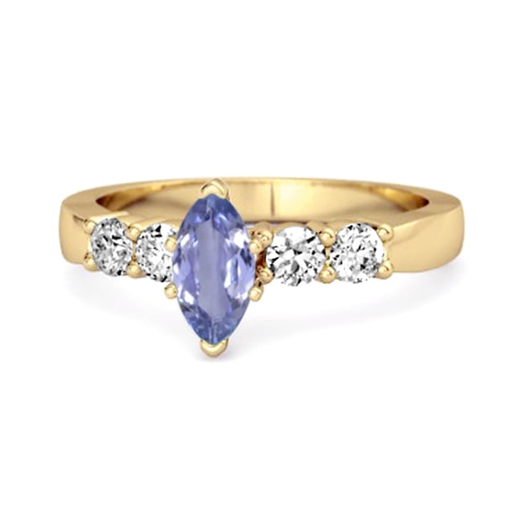 Mooneye Marquise Cut 0.10 Ctw Tanzanite Gemstone Princess Ariana Wishbone Women Wedding Ring