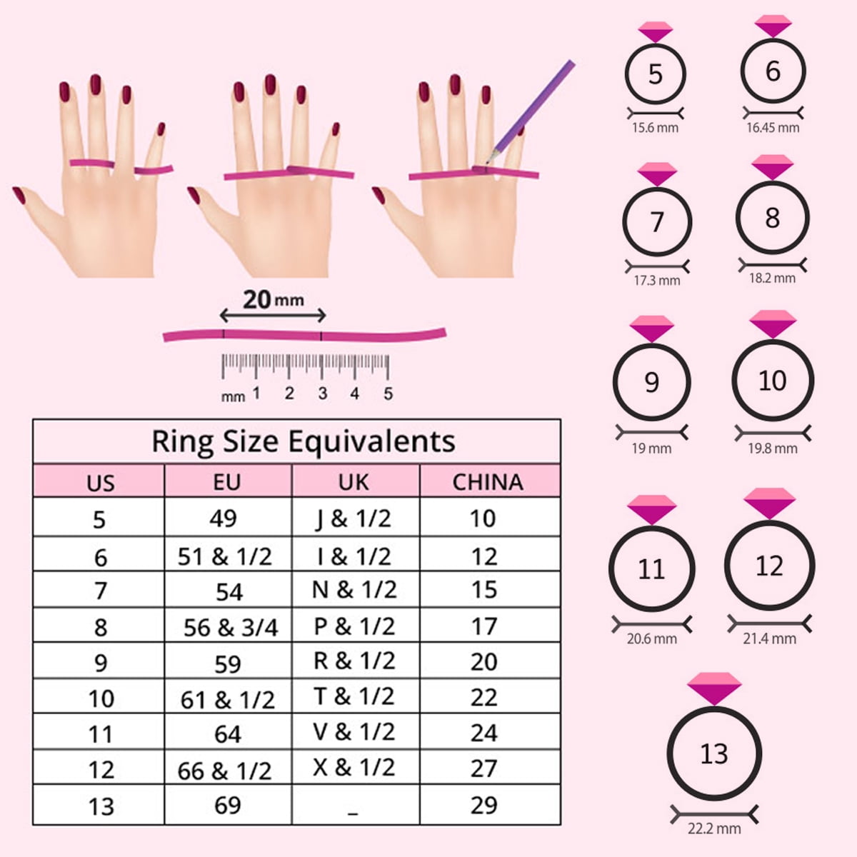 Ring Size Chart | Martina Schmidt NEW