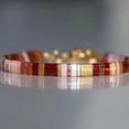 thumbnail image 4 of Red and Gold Ethnic Style Beaded Bracelet Handmade Boho Minimalist Charm Jewelry for Women, 4 of 5
