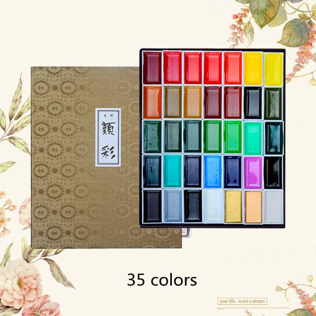 Japanese Sakura 12/24/35/48/60 Colors Solid Watercolor Paint Set Professional Water Color For Painting Art Supplies Aquarela He Qiyong unisex