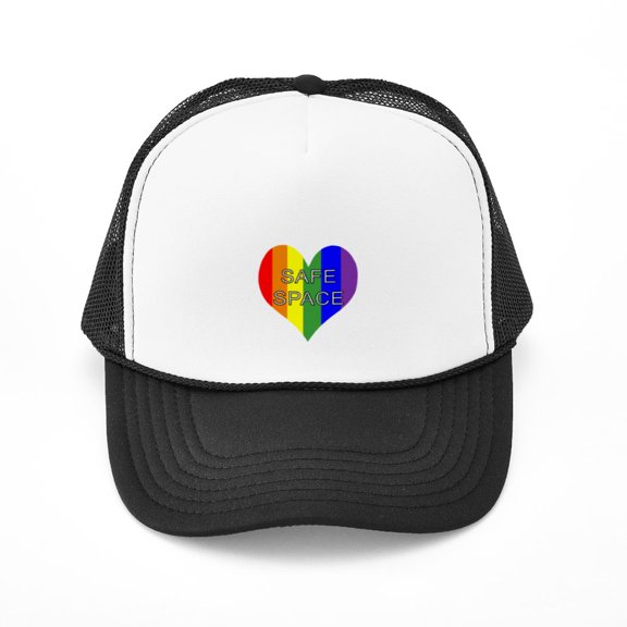 CafePress - Safe Space In Heart - Trucker Hat - Polyester Foam Front and Nylon Mesh Weave Back