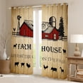 thumbnail image 2 of Farm Animals Curtains & Drapes Windmill Decor Farmhouse Country Lodge Cabin Barn Door 30%-50% Blackout Curtains,Rustic Vintage Pinwheel Curtains,Sheep Cock Rooster Pig Horse Dog Room Decor, 2 of 6