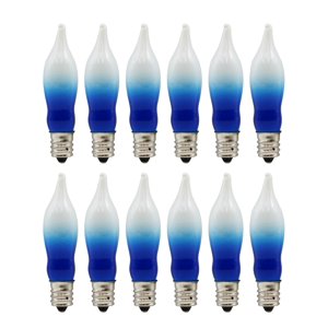 Blue & White Flame Tip Bulbs - 12 Pack for Menorahs