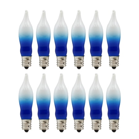 Blue & White Flame Tip Bulbs - 12 Pack for Menorahs