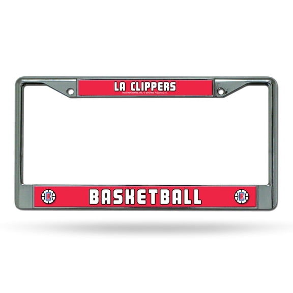 Los Angeles Basketball Clippers - 12" x 6" Standard Size - Chrome Metal License Plate Frame