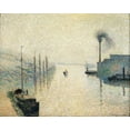 thumbnail image 2 of Pissarro, Camille 32x26 White Modern Wood Framed Museum Art Print Titled - The Effect of Fog, 2 of 4