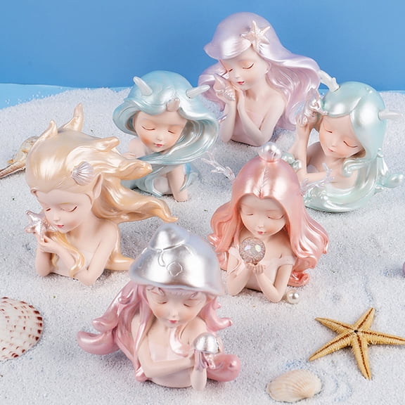 Dserhfy Ocean Girl Ornament Creative Decorative Resin Add Romantic Mermaid Figurine Home Decor