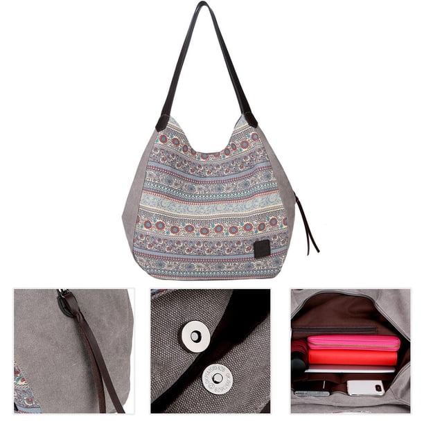 Bolso De Lona Sencillo De Un Solo Hombro Para Mujer, Bolso De Hombro Duradero Con Varios Compartimentos Para Viajes Escolares Guardurnaity AP006178-01