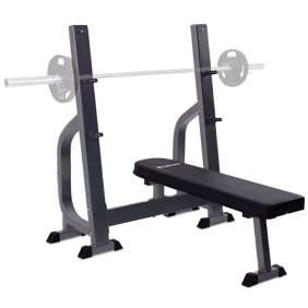 York Barbell 54041 Olympic Flat Bench With Gun Racks White