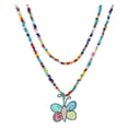 thumbnail image 5 of Ziurtnc Women Necklace Set Stackable Double-layer Colorful Beads Flower Butterfly Pendant Smooth Bohemian Style Adjustable Lobster Clip Alloy Clavicle Necklace Neck Jewelry, 5 of 8