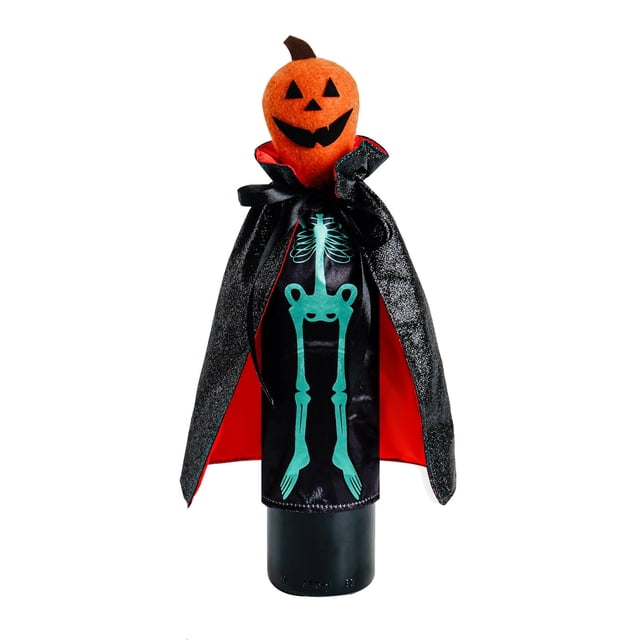Oferta por tiempo limitado!Funda para botella de vino de Halloween, calabazas de cráneo, bolsa para botella de vino tinto champán, suministros de decoración de mesa, adornos