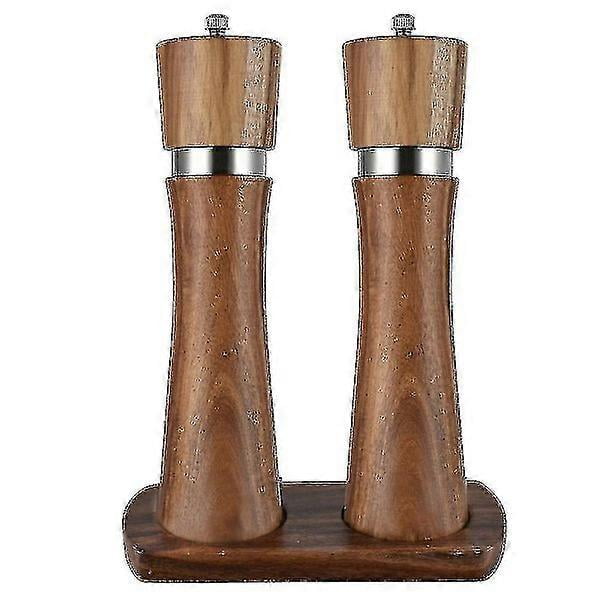 6-inch wooden pepper grinder with wooden stand manual salt grill tool