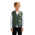 thumbnail image 2 of Kakishop Kids Boys Utility Vest Multi Pocket Zip Up Sleeveless Waistcoat Lightweight Breathable Cargo Vest (AG,5-7 Years), 2 of 7
