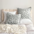 thumbnail image 4 of Ntbay 2 Pack Breathable Cotton Euro Pillow Shams,3 Layer Muslin Decorative Square Pillow Covers with Envelope Closure, 26" x 26", Gray Leaf, 4 of 5
