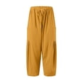 thumbnail image 5 of Fashion Women Casual Flower Print Print High Waist Mid Length Chiffon Ruffle Pants Women Business Casual Pants plus Size Dress Pants for Women Business Casual Tan Sweatpants Tan Dress Pants for Women, 5 of 5