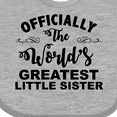 thumbnail image 4 of Inktastic Officially the World's Greatest Little Sister Girls Baby Bib, 4 of 4