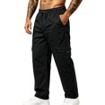 thumbnail image 2 of Men's Stretch Ripstop Tactical Pants Lightweight Flex Hiking Cotton Twill Cargo Work Pants with Multi Pockets Black, 2 of 8