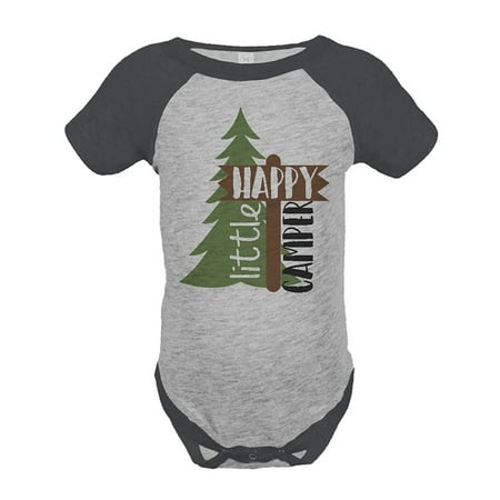 

Custom Party Shop Unisex Happy Camper Outdoors Raglan Onepiece