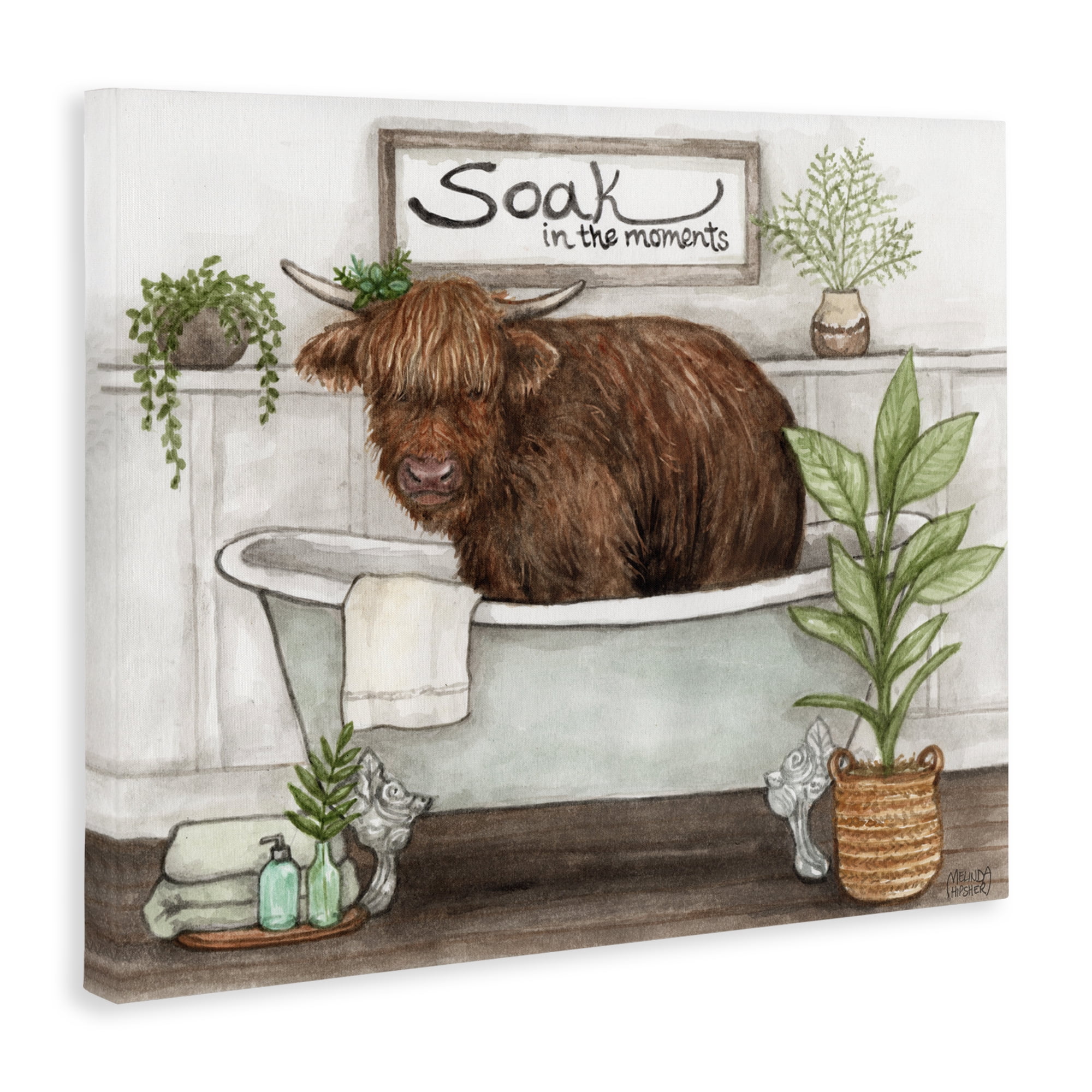 Soak In Moments Cattle Canvas Wall Art, design by Melinda Hipsher