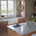 thumbnail image 6 of Pemberly Row White Curved Apron 33" x 20" Double Bowl Fireclay Farm Sink w/ Grid, 6 of 9