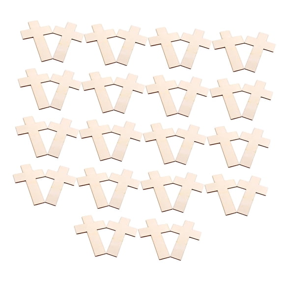 36 piezas de cruces de madera, cruces de madera sin terminar, piezas de madera en forma de cruz, para manualidades, obras de arte únicas pintadas a
