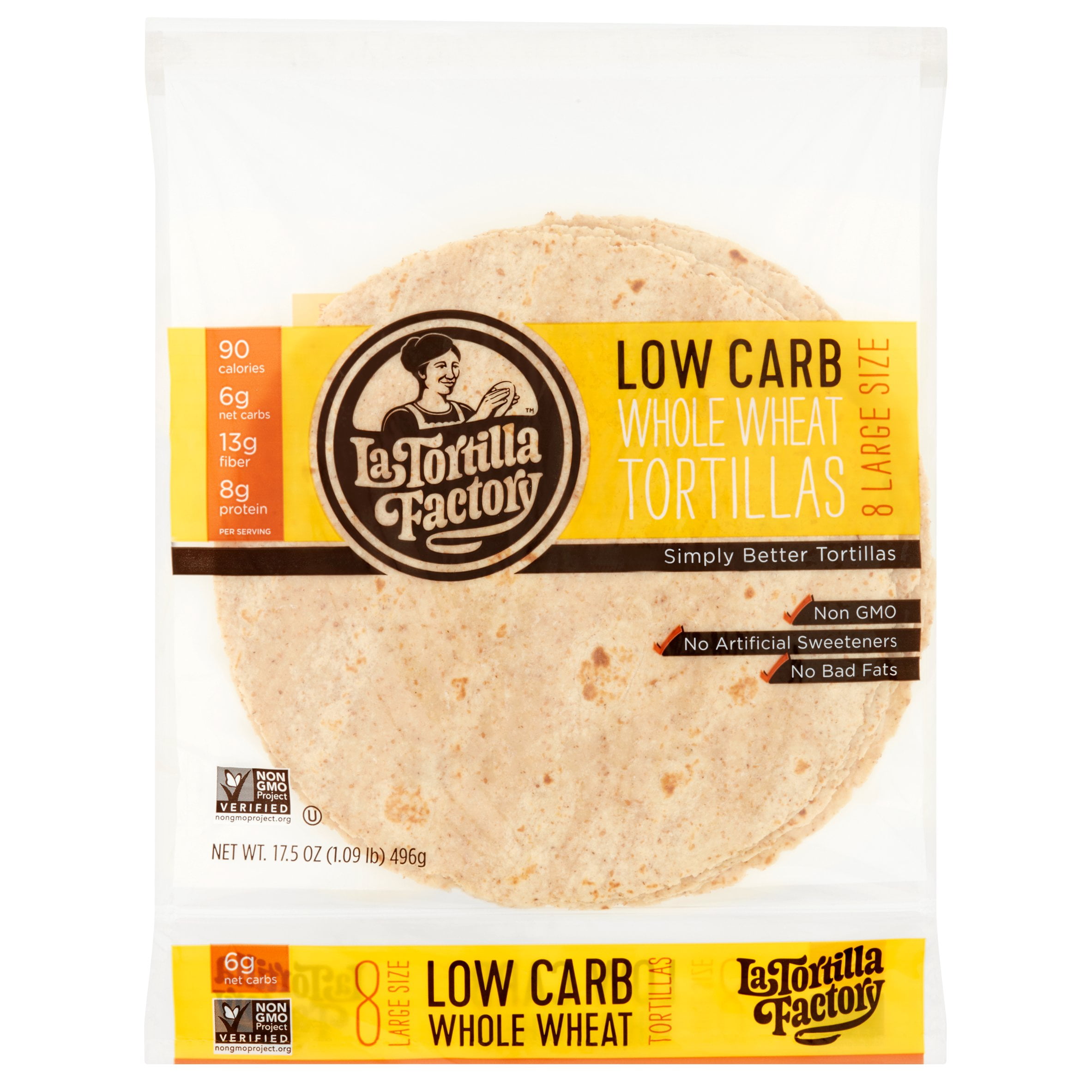 La Tortilla Factory, Tortilla Flour Wholewheat Lrg, 17.5 Oz (Pack Of 12) by Wal-Mart Stores, Inc.